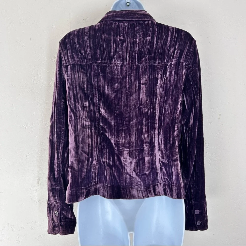 Croft & Barrow Purple Crushed Velvet Jacket Size S Whimsigoth